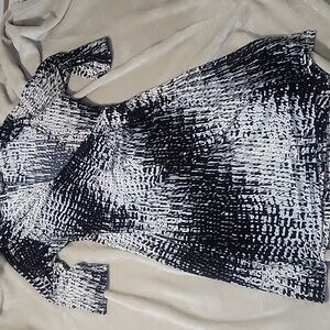 Mlle Gabrielle Dress, Black and White, Large, stretchy, business casual